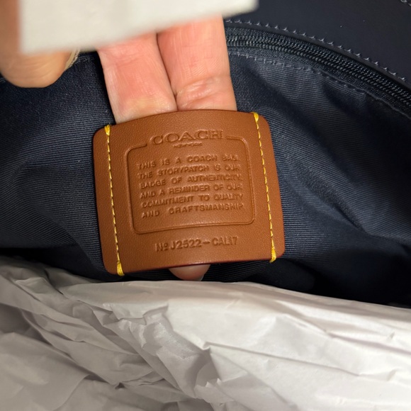 Coach Hadley Turnlock Tote Handbag Deep Blue Outlet Office Everyday Bag NWT - Picture 10 of 11